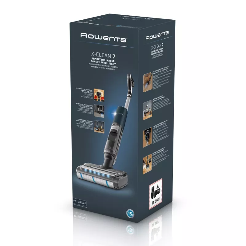 Rowenta X-Clean 7 GZ5735E0 odkurzacz pionowy/szczotka elektryczna Bateria Sucho i mokro Bezworkowy 0.5 L Czarny, Chrom