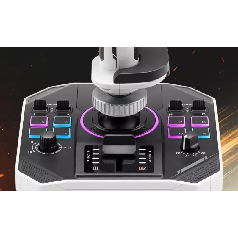 Flightstick Thrustmaster Sol-R 2 HOSAS Space Sim Duo — przewodowy USB typu C, analogowy/cyfrowy, czarno-biały