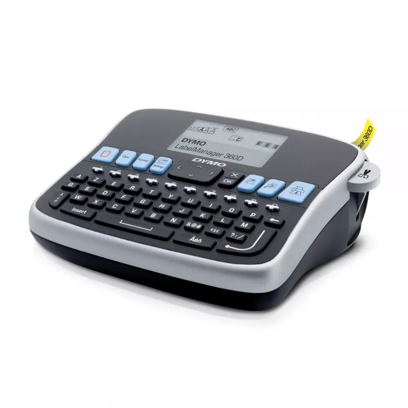Drukarka etykiet biurkowa DYMO LabelManager | 360D – Akumulatorowa ręczna drukarka etykiet Łatwa w użyciu – Inteligentne przyciski jednym dotknięciem – Klawiatura QWERTY – Duży wyświetlacz | Do organizacji domu i biura