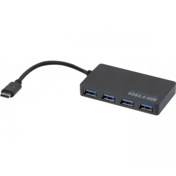 Hypertec 021308-HY hub interfejsu USB 3.2 Gen 1 (3.1 Gen 1) Type-C 5000 Mbit/s Czarny
