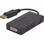 Hypertec 127377-HY adapter kabla wideo DisplayPort DVI-D + VGA (D-Sub) + HDMI Czarny