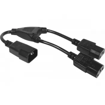 Hypertec 808430-HY kabel zasilający Czarny 0,3 m Wtyczka C14 2 x gniazdo C13