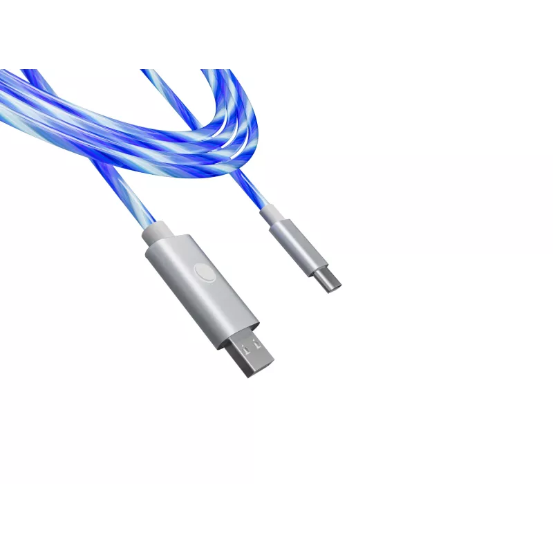 Oniverse Kabel USB-A do USB-C Quick Charge z diodą LED – 2 metry – biały (Wieloplatformowy)