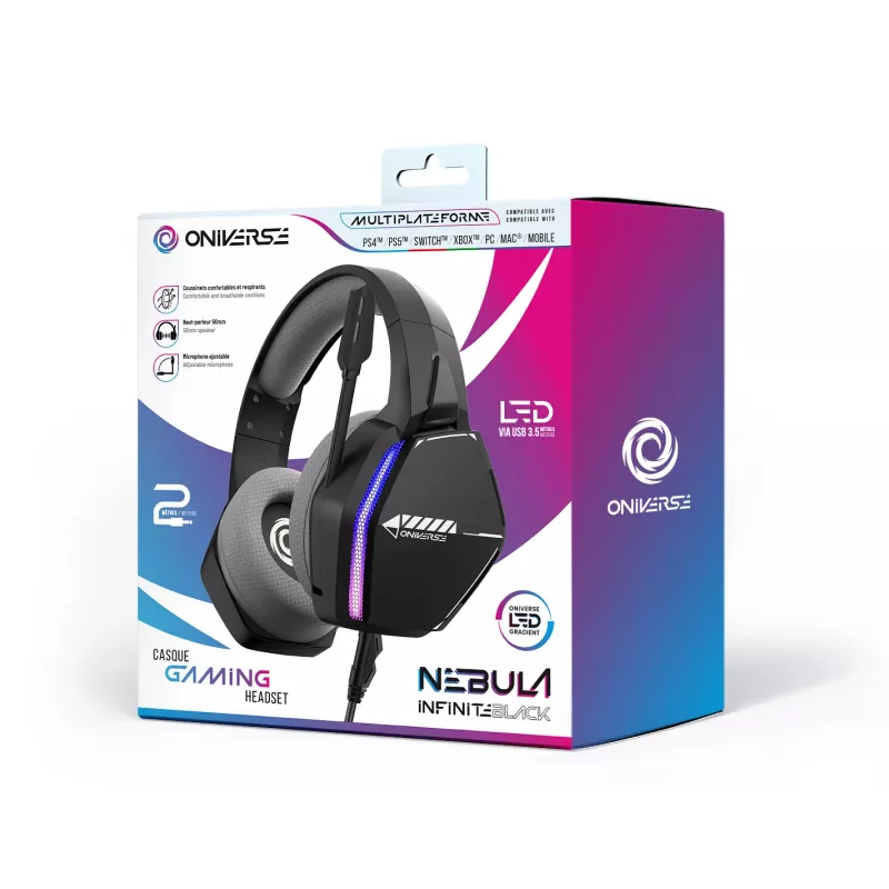 Oniverse Gaming Headset Nebula - Infinite Czarny (Multiplatform)