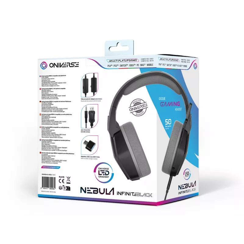 Oniverse Gaming Headset Nebula - Infinite Czarny (Multiplatform)