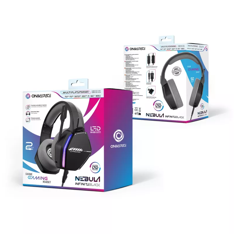 Oniverse Gaming Headset Nebula - Infinite Czarny (Multiplatform)