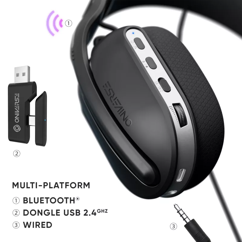 Oniverse Wireless Gaming Headset Polaris - Eclipse Czarny (Multiplatform)