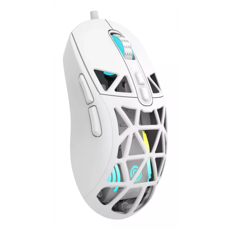 Oniverse - Przewodowa mysz gamingowa Kryo - Luxion biały (PC), symetryczna, optyczna, USB-A, 13800 DPI, biała