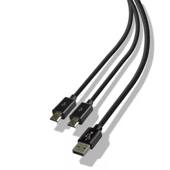 Steelplay Dual Play & Charge kabel For Controllers - Czarny (PS4)