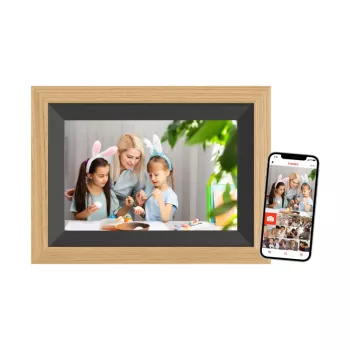 Cyfrowa ramka na zdjęcia Braun DigiFrame 10B Czarny, Drewno 25,6 cm (10,1 cala) Ekran dotykowy Wi-Fi