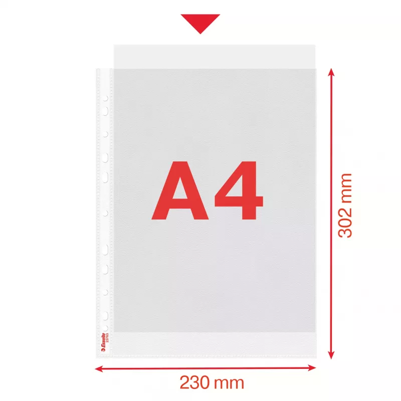 Esselte Plastlomme A4 75my klar 100 st