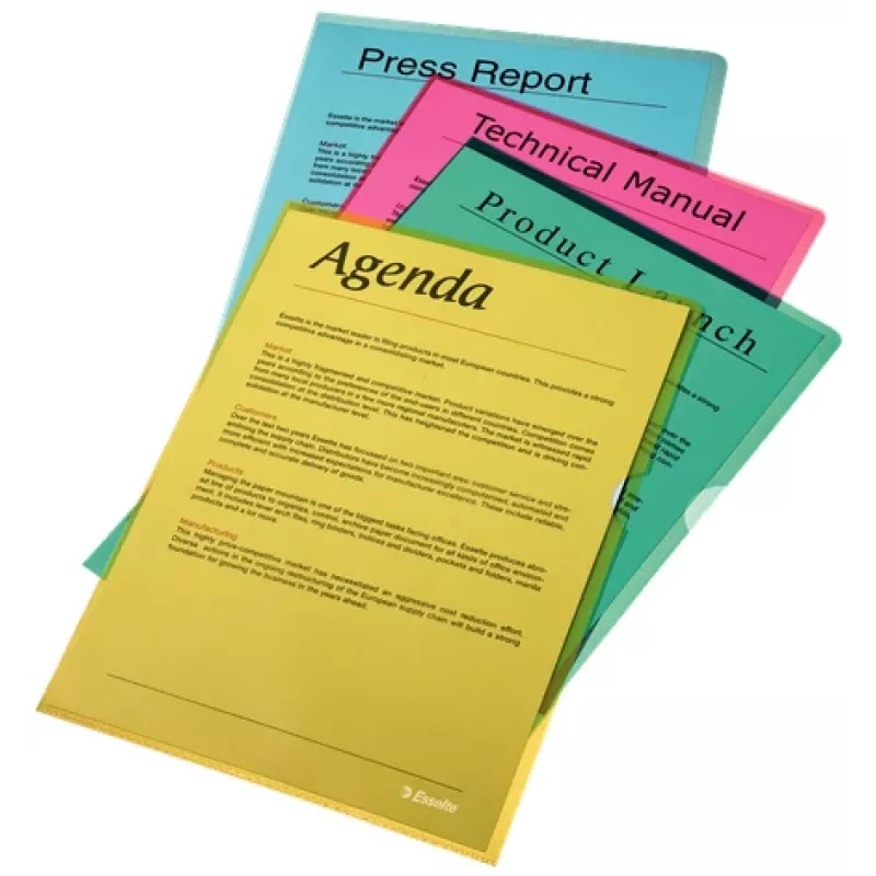 Esselte Folder 105my A4 Box of 100, A4, Polipropylen (PP), Zielony, Pionowa, 220 mm, 1 mm