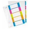 Leitz Indices Printable PP A4+ 1-5 WOW, Numeric tab index, Polypropylene (PP), A4 Maxi, 245 mm, 305 mm