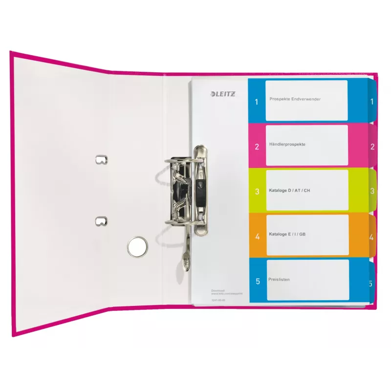 Leitz Indices Printable PP A4+ 1-5 WOW, Numeric tab index, Polypropylene (PP), A4 Maxi, 245 mm, 305 mm