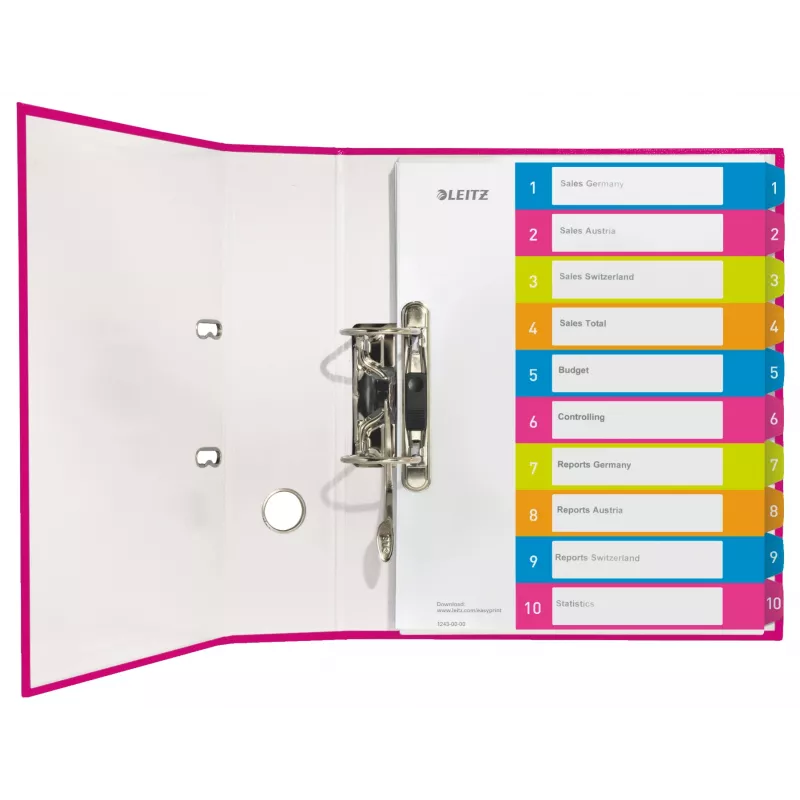 Leitz Indices Printable PP A4+ 1-10 WOW, Numeric tab index, Polipropylen (PP), Wielokolorowy, Pozioma, A4 Maxi, 245 mm