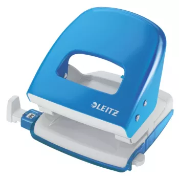 Dziurkacz Leitz 5008 NeXXt, 2-otworowy na 30 arkuszy, niebieski, metalowy, 8 cm, A6, 5,5 mm