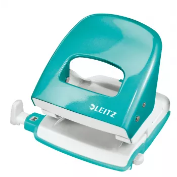 Leitz NeXXt dziurkacz WOW 5008 metalowy 2-dziurkowy / 30 kartek, 30 kartek, niebieski, biały, metal, 8 cm, 5,5 mm, A6