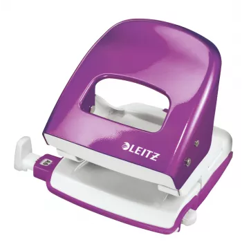 Leitz NeXXt dziurkacz WOW 5008 metalowy 2-otworowy / 30 arkuszy, 30 arkuszy, fioletowy, metal, 8 cm, 5,5 mm, A5