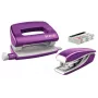 Zestaw zszywacza i dziurkacza Leitz Mini WOW, 10 arkuszy, Metaliczny, Fioletowy, Metal, Plastik, 80 g/m², 3,5 cm, Tylny