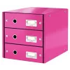 Leitz Click & Store WOW Szafka z szufladami (3 szuflady), Różowy, Karton, 286 mm, 358 mm, 282 mm, 2.21 kg