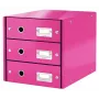 Leitz Click & Store WOW Szafka z szufladami (3 szuflady), Różowy, Karton, 286 mm, 358 mm, 282 mm, 2.21 kg