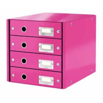 Leitz Click & Store WOW szafka z szufladami (4 szuflady), różowa, karton, 2,49 kg