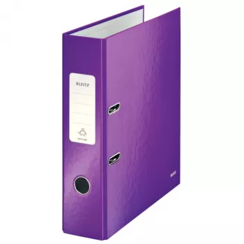 Leitz Szeroki segregator 180° WOW POB/Laminowany A4/80mm, A4, Karton, Fioletowy, 600 arkuszy, 80 g/m², 8 cm