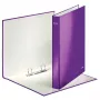 Leitz Ringbinder WOW Laminowany A4+ 2DR/25mm, A4, Karton, Fioletowy, Biały, 250 arkuszy, 80 g/m²