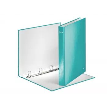 Leitz Ringbinder WOW Laminated A4+ 4DR/25mm, A4, Carton, Metaliczny, Turkusowy, 230 arkuszy, 80 g/m², 2,5 cm
