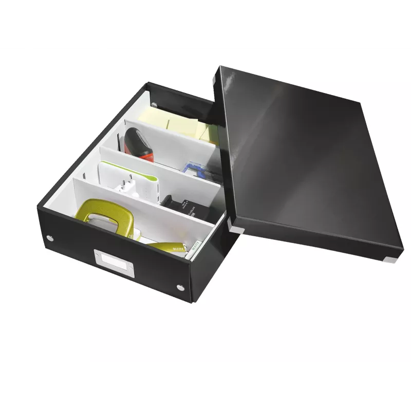 Leitz Click & Store WOW Medium Organiser Box, Czarny, Carton, 880 g