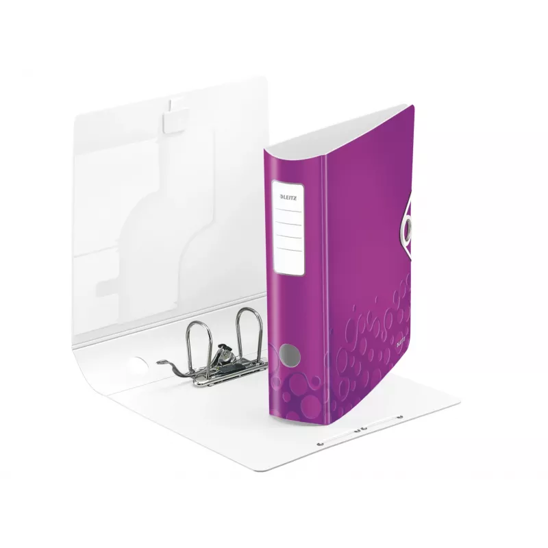 Leitz Segregator dźwigniowy Active PP WOW A4/80mm, A4, polipian, fioletowy, 500 arkuszy, 80 g/m², 8,2 cm