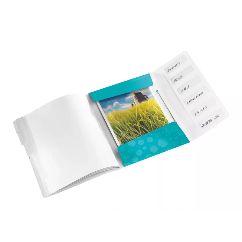 Leitz Divider Book WOW PP 6 zakładek, A4, Polipropylen (PP), Niebieski, Metaliczny, 200 arkuszy, 260 mm, 17 mm