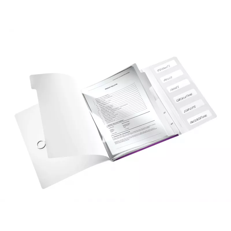 Leitz WOW PP Przekładki indeksujące 6 kart, A4, Polipropylen (PP), Metaliczny fiolet, 200 arkuszy, 260 mm, 17 mm