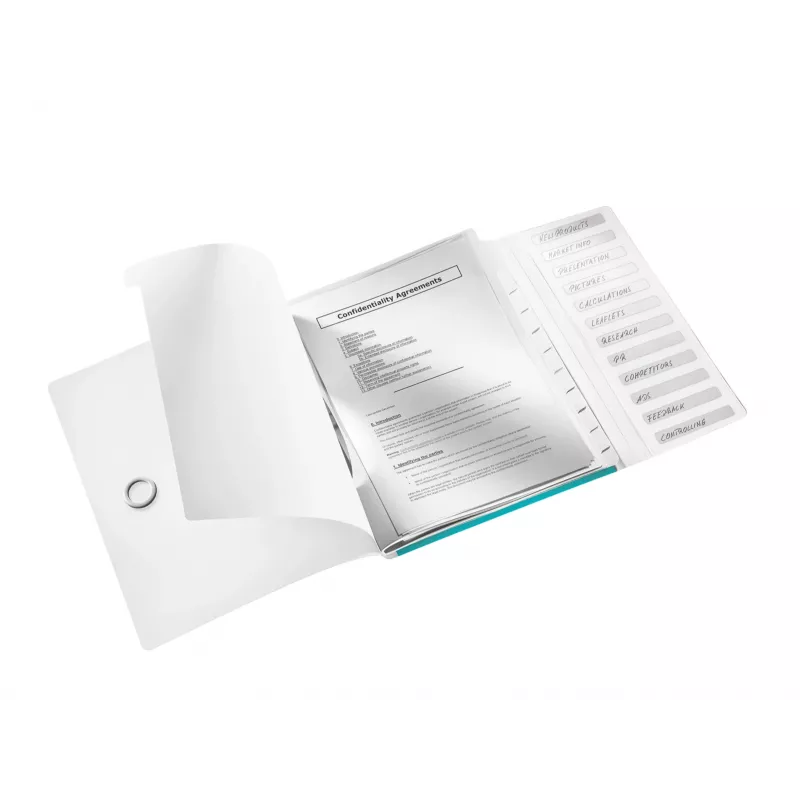 Leitz Divider Book WOW PP 12 kart, A4, Polipropylen (PP), Niebieski, Metaliczny, 200 arkuszy, 265 mm, 17 mm