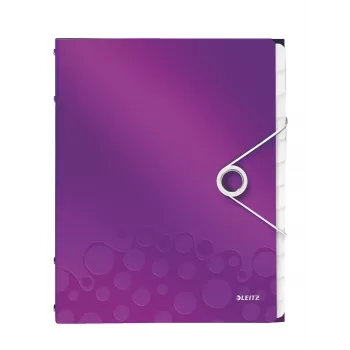 Leitz Divider Book WOW PP 12 zakładek, A4, Polipropylen (PP), Metaliczny, Fioletowy, 200 arkuszy, 265 mm, 17 mm
