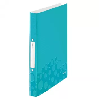 Leitz Ringbinder WOW PP A4 2RR/25mm, A4, okrągłe pierścienie, polipropylen (PP), niebieski, metaliczny, biały, 190 arkuszy