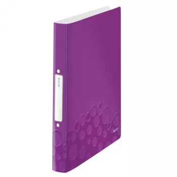 Leitz Ringbinder WOW PP A4 2RR/25mm, A4, Okrągłe pierścienie, Polipropylen (PP), Metaliczny, Fioletowy, Biały, 190 arkuszy