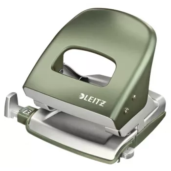 Leitz NeXXt Hole Punch Style, dziurkacz 2-otworowy na 30 arkuszy, metalowy, zielony, srebrny, 8 cm, A6