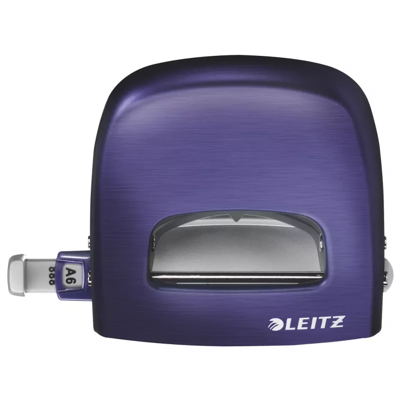 Dziurkacz Leitz Style NeXXt, metalowy na 2 otwory, 30 arkuszy, niebieski, 8 cm, A6, 380 g, 107 x 100 x 137 mm