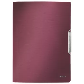 Leitz 3-Flap Folder Style PP A4, A4, Polipropylen (PP), Czerwony, 150 arkuszy, 80 g/m², Gumka
