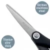 Nożyczki Leitz Titanium Quality 150 mm, dla dorosłych, proste cięcie, pojedyncze, czarne, metaliczne, stal nierdzewna, tytan