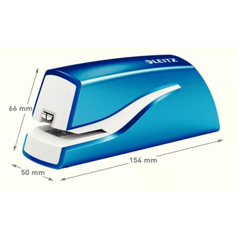 Leitz NeXXt Stapler Battery-powered WOW 5566, 10 sheets, 1 cm, Tworzywo sztuczne, niebieski, biały, Battery, 50 mm