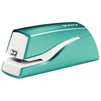 Leitz NeXXt Zszywacz bateryjny WOW 5566, 10 arkuszy, 1 cm, tworzywo sztuczne, niebieski, biały, bateria, 50 mm