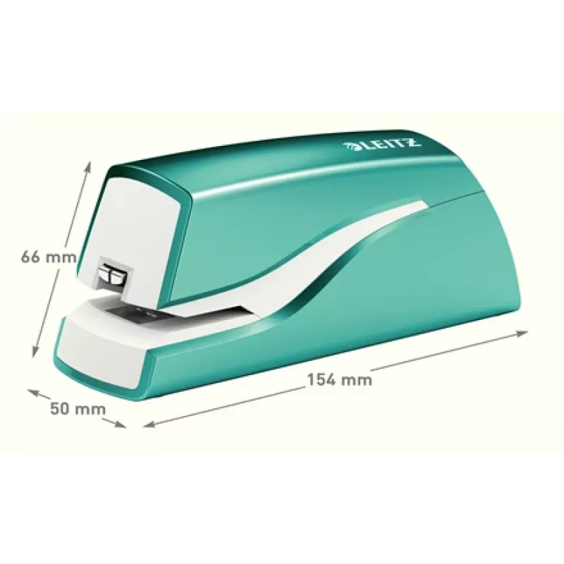 Leitz NeXXt Zszywacz bateryjny WOW 5566, 10 arkuszy, 1 cm, tworzywo sztuczne, niebieski, biały, bateria, 50 mm