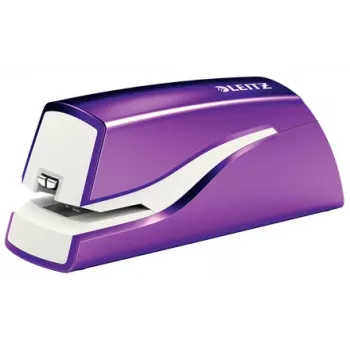 Zszywacz bateryjny Leitz NeXXt WOW 5566, 10 kartek, 1 cm, tworzywo sztuczne, fioletowy, biały, bateria, 50 mm