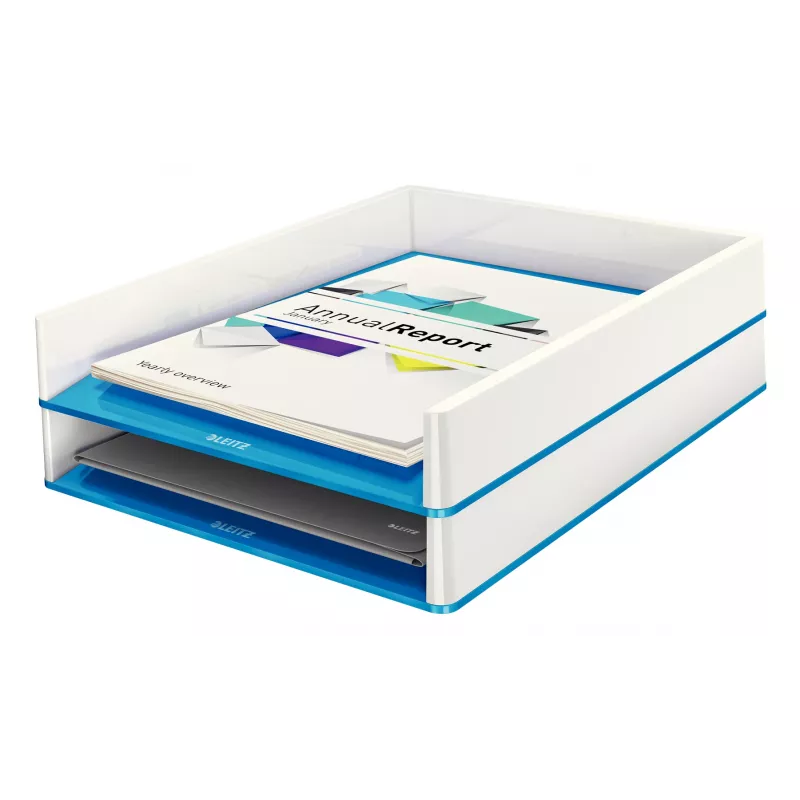 Leitz Letter Tray WOW Dual Colour, Tworzywo sztuczne, niebieski, Metallic, A4, 267 mm, 336 mm, 49 mm