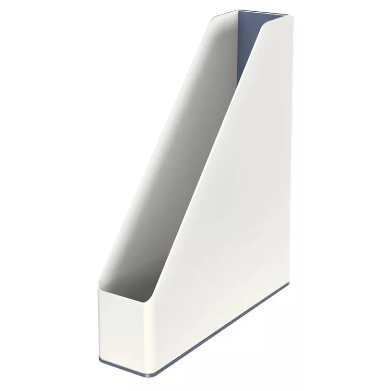 Pojemnik na czasopisma Leitz WOW Dual Colour, biały, plastik, A4, 272 mm, 318 mm, 430 g
