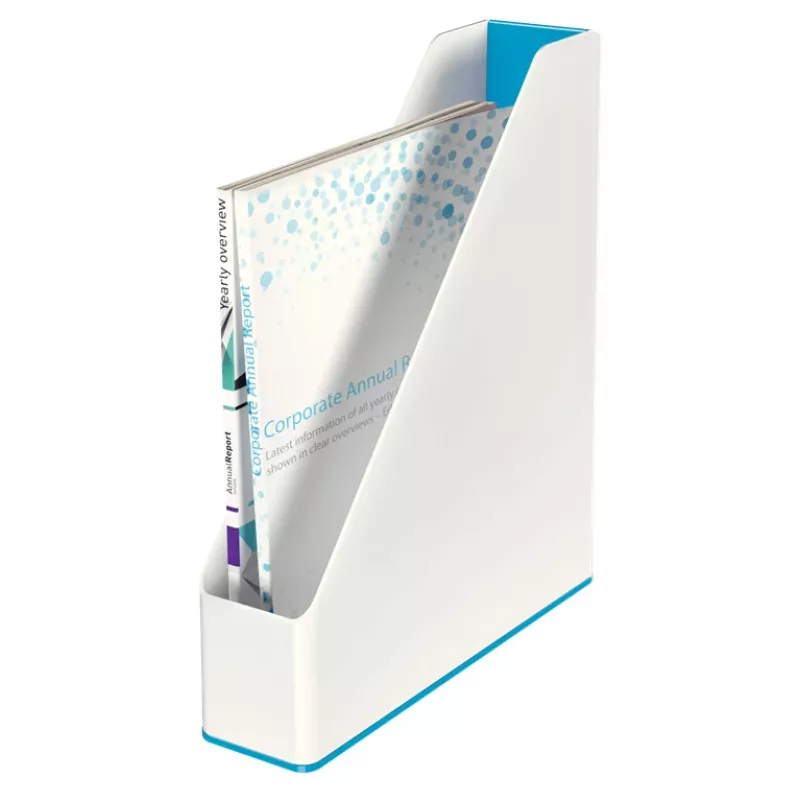 Leitz Magazine File WOW Dual Colour, niebieski, biały, tworzywo sztuczne, A4, 272 mm, 318 mm, 430 g