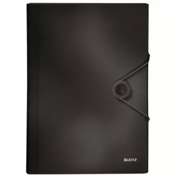 Leitz Skoroszyt Projektowy Solid PP, A4, Polipropylen (PP), Czarny, 250 arkuszy, 80 g/m², Gumka elastyczna