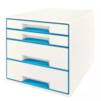 Leitz szafka z szufladami WOW Cube, 4 szuflady, 4 szuflady, Plastik, Niebieski, Biały, 1 szt., 287 mm, 270 mm